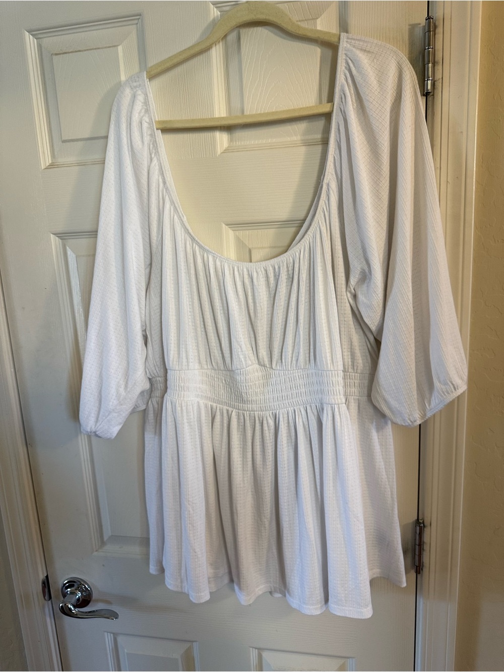torrid White Scoop-Neck Peasant Tunic